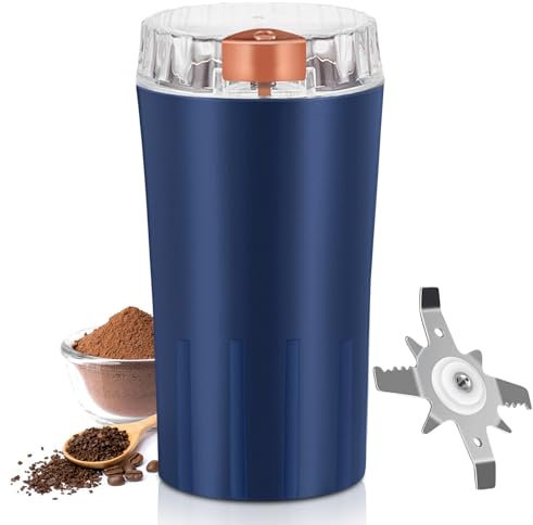 Molinillo de Café Eléctrico, 300W Molinillo de Especias, Molinillo Café Eléctrico, Molino Cafe con 8 Cuchillas de Acero Inoxidable, Capacidad 100g, Molinillo Especias, para Especias Nueces Cereales