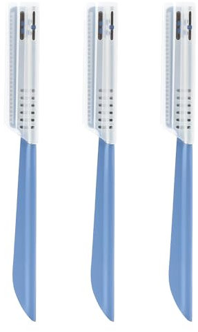 3 PCS Beard Mustache Straight Edge Razor, Men Eyebrow Shaper Straight, Mens Beards Edgers Trimmer Shaping Tool Blade, Men Hypoallergenic Facial Hair Shaper, Replacement for Travel Grooming Styling