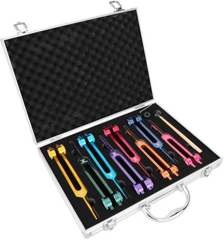 Muuoeou Chakra-Stimmgabel-Set, Stimmgabeln Zur Heilung, Chakra-Set, Zur Heilung, Klangtherapie, Hält Den Körper Einfach zu Bedienen
