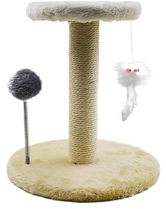 Torre Albero Del Gatto - 26x26x28cm Tiragraffi Per Gatto | Giocattolo Albero Di Attività Gratta Per Gatti | Albero Di Attività Per Animali Domestici Gattini Con Piume E Palla A Molla |