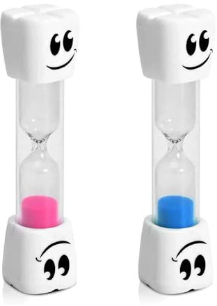 2 Minute Toothbrush Timer: Blue and Pink Smiley Sand Timer for Teeth - 2 Minute Timers for Teeth - Sand Timers for Gifts to Friends
