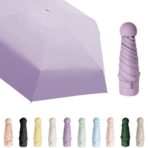 Aethryon Mini Paraguas Plegable Portátil - Paraguas de viaje compacto y ligero | Mini Paraguas para el Sol y Lluvia con Protección UV, Paraguas Plegable Ultra Compacto y Portátil
