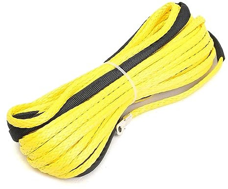 Synthetisches Windenseil 15 m 5,5 mm Abschleppseil for Winde, synthetische Faser, 7000 lbs for ATV, UTV, SUV, 4 x 4, Allradantrieb(Yellow)
