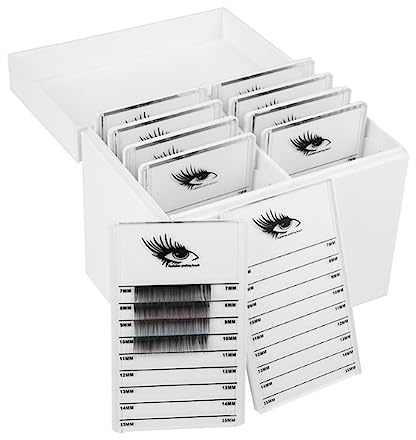 Iyalezirk Förvaringslåda för Vita Ögonfransar Makeup Organizer Ögonfranslim Pall Franshållare Ympning Verktyg för Ögonfransförlängning