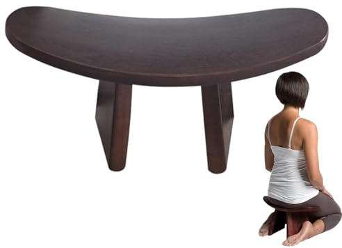 Sirseon Meditationshocker | Tragbarer Meditations-Kniehocker Aus Holz - Vielseitiger Komfortabler Hocker Für Zuhause Kirche Spirituelle Praxis Achtsamkeitsübungen Kniebank Sitzbank