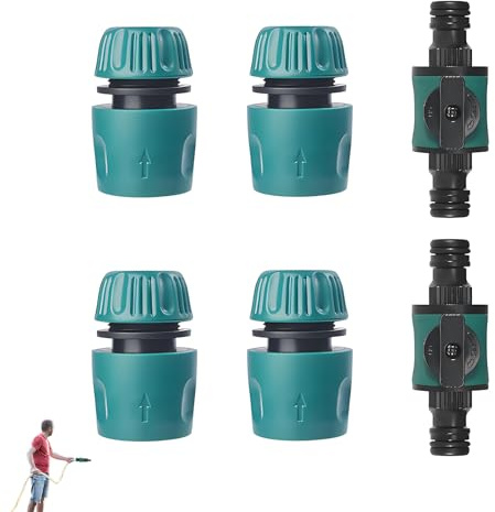 6 Stück Schlauchverbinder, Schlauchverbinder 1/2 Zoll, Gartenschlauch Kupplung, 1/2 Zoll Schlauchanschluss Geeignet für Gartenbewässerung und Hauswasserhahn Verbindung