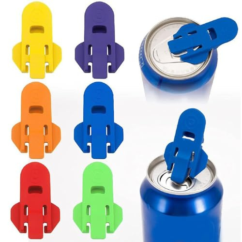 Paquete de 6 abrelatas antideslizantes de fácil agarre, apto para lavavajillas, abridor de bebidas portátil para latas de cerveza y refrescos, artículos esenciales para el hogar y picnic al aire libre