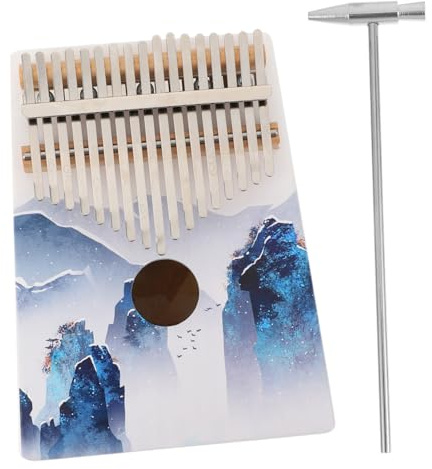 VINTORKY Kalimba Daumenklavier aus Weißkiefer 17-tasten Tragbares Musikinstrument für Anfänger mit Gutem Klangresonanz und Einfacher Bedienung