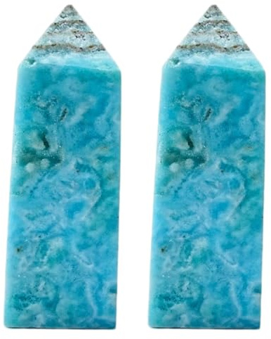 CGTQROVR 2 Piezas de Cristal Torres de 2 Pulgadas, Cristales de curación de apatita Azul perfectos para el Regalo de decoración del hogar