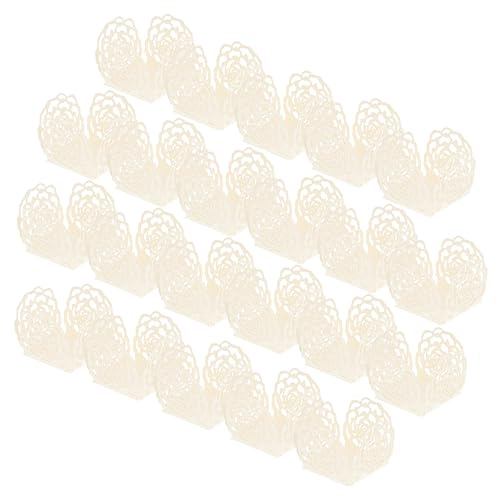 Mobestech 50 pezzi Vassoi Cioccolato con Fiore Intagliato Pirottini Decorativi per Cioccolatini Caramelle e Tartufi per Feste e Matrimonio Colore
