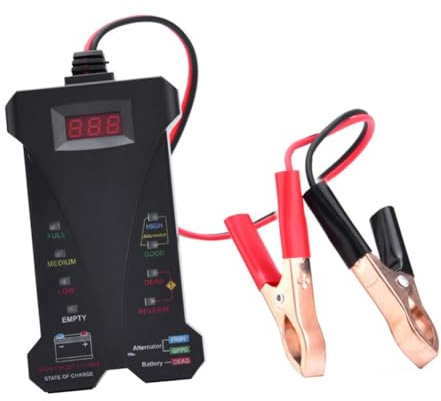 ERINGOGO Digital Battery Tester with LCD and LED Indicators Car Battery Load Tester for Dc Reverse Polarity and Over Voltage Protection and Charging System Diagnosis