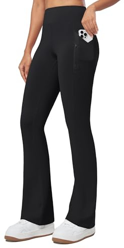 WILLIT Damen Thermoleggings Winter Yogahose mit Reißverschlusstaschen Hoher Bund Wasserabweisend Warm Thermohose Gefütterte Fleecehose