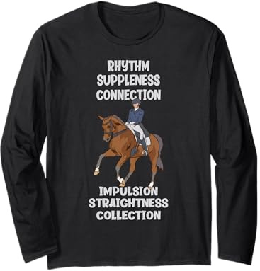 Rhythm Suppleness Connection Training Scale Funny Dressage Long Sleeve T-Shirt