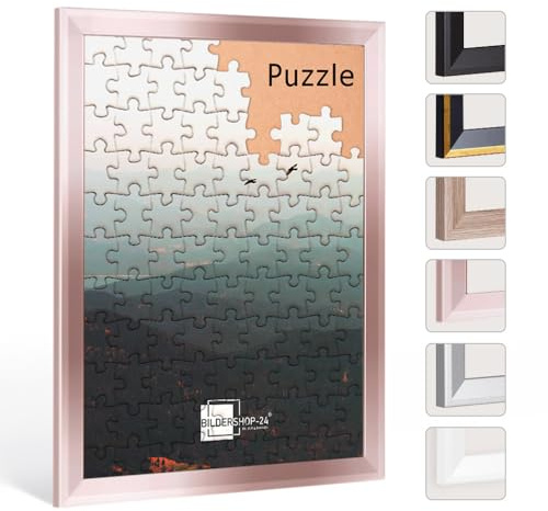 Bildershop-24 Cornice puzzle PRIO 50 x 70 cm, oro rosa per circa 500 – 1000 pezzi