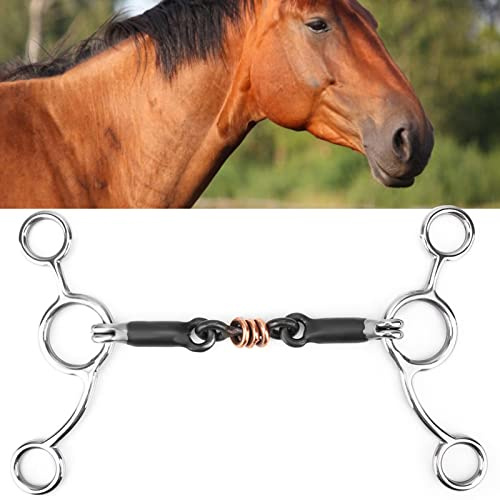 lvifloae Boccaglio per Cavallo in Acciaio Inossidabile Punta da Masticare in Acciaio Inossidabile per Cavalli Punta a Mascella Singola Curva per Adattarsi al Contorno della Bocca