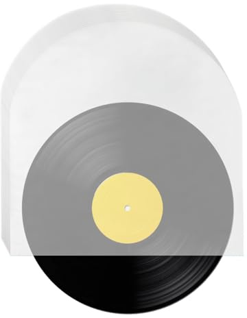 Inre skivfodral – 50 stycken matta LP-skyddsfodral, vinylfodral med rund botten, hållbara albuminlägg | säker förvaring för LP-samlingar, albumkonservering, skivorganisation, M