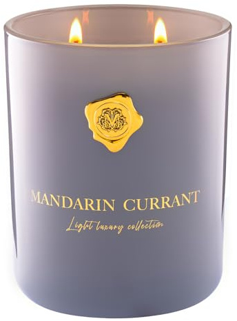 M&SENSE Large Mandarin Currant Scented Candles, 470g Luxury 2-Wick Candle with 90H Burn Time, Natural Soy & Palm Wax Blend, Premium Gift for Women/Mother's Day/Birthday