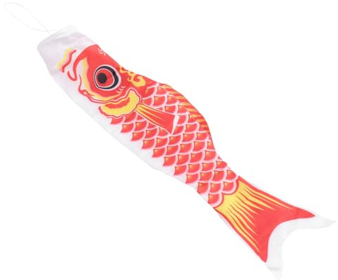 Kisangel Manica Vento Rossa Koinobori in Poliestere da 70 Cm per Decorazione Esterna e Bandiera Giapponese della Carpa Pronta da Appendere