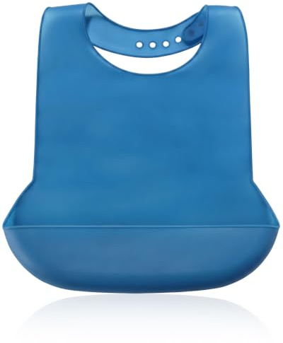 BTACGWP Grand Bavoir Adulte en Silicone avec Poche - Protection Vêtements Réglable pour Seniors et Soins (45 x 28 cm)