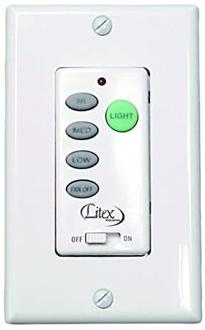 Litex WCI-100 Wall Command Universal Ceiling Fan Control, Three Speeds and Full Range Dimmer,Black,10.20x8.00x3.50