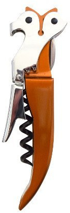 CKB LTD Fox Flaschenöffner, professioneller Kellner-Korkenzieher, Weinflaschenöffner, Edelstahl mit schwarzem Silikongriff, Folienschneider