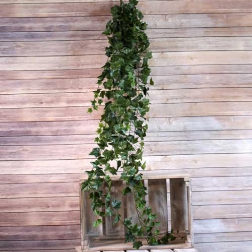 APAC 180cm Artificial Green Trailing Ivy Bush with 18 stems and 423 leaves, Silk Flower Plant Foliage for Floral Displays, Containers, Hanging Baskets, Home and Garden Decoration, Christmas