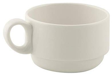 summa- Taza Café 20cl Valet, 6 unidades, vajilla de porcelana de color blanco marfil, alta resistencia, acabado esmaltado, Colección Valet