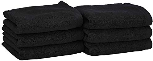 Heckett Lane Bath Guest Towel, 100% Cotton, Night Black, 30 x 50 cm, 6.0 Pieces