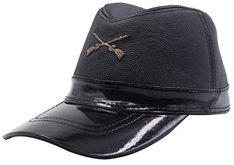 Yosang Civil War Kepi Union Army Leder Baseball Cap US North Soldier Hat, Schwarz, Large