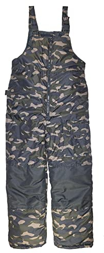 London Fog Boys' Classic Heavyweight Snow Bib Ski Pant Snowsuit, Green CAMO Combo, 10/12