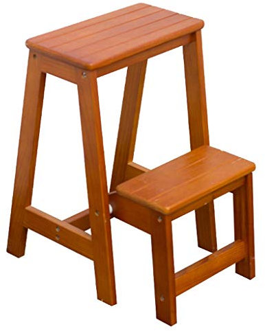 MTYLX Passo Sgabello, 2 in 1 Leggero Pieghevole Multifunctionalfolding Passo Sgabello, Stepladders Scala Sedia da Giardino in Legno Strumento Scala Installazione Libera Economia Di Spazio Indoor Clim