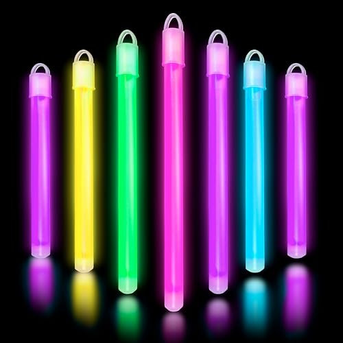 Glow Fever Glow Sticks Bulk - 6 Glow Wands with End Caps & Lanyards - Glow Stick Glow Party Accessories for Celebrations, Birthdays, Festival Accessories & More by Party Dragon - Mixed, 50ct