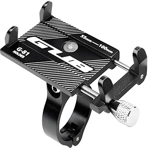 Retoo Soporte Ajustable y antichoque para Bicicleta, Soporte para teléfono móvil, Manillar para Moto y Scooter, Manillar de Bicicleta para iPhone, Huawei, Samsung, Xiaomi, Negro (4-7 Pulgadas)