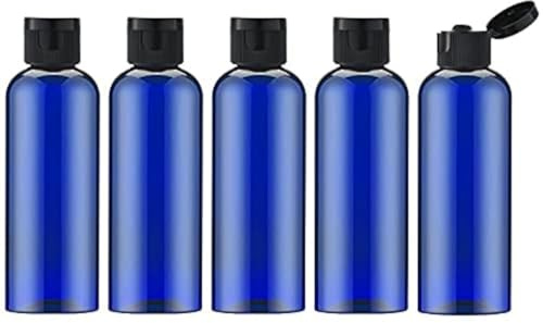Toureal Shampoo Flaschen zum Befüllen 100ml - Reise Flasche aus Kunststoff Set Geeignet für Flugzeuge - Travel Size Shampoo Bottles for Toiletry - Kleine Reiseflaschen für Kosmetik 5 Stück Blau