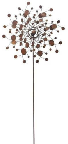 Éolienne à hélice à disco rouillée, hélice carrousel en métal, fer, décoration 212 cm de haut, 64 cm de diamètre