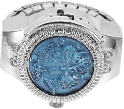 Mikikit Dekorativ Gestaltetes Geschenk Blaues Design Tragbare Mädchentag Universaluhr Flip-Edelsteinuhren Geschenkdekorationen für Damen Band Herren Damen Digital Rose Blume