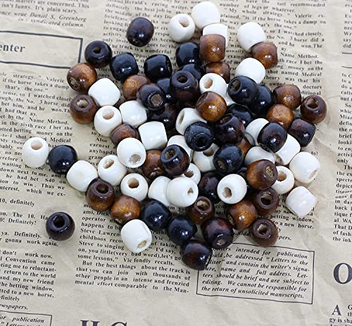BetterJonny Holzperlen mit großem Loch, 17 x 16 mm, 4 Farben, natürliche Holzperlen für Makramee, Rosenkranz, Armband, Schmuckherstellung, 200 Stück