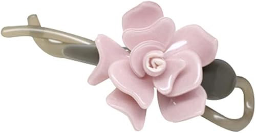 Pinces de coiffeur, Accessoires for cheveux Barrette, Coiffes, Pinces à cheveux, Pince à griffes, Accessoires de coiffure, Pince à cheveux torsadée élégante fleur rose en acrylique 3D Pinces à banane