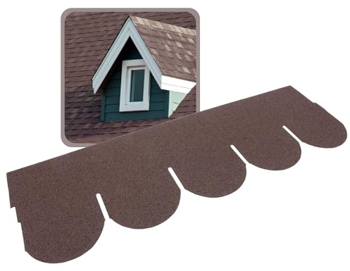 DAPRONA 20x Dachschindeln Biberschwanz 1m x 32cm Braun Bitumen | 2,6 m² selbstklebender Dachbelag mit Glasvlieseinlage - wetterfest & UV-beständig für Gartenhaus, Carport, Garage, Pavillon