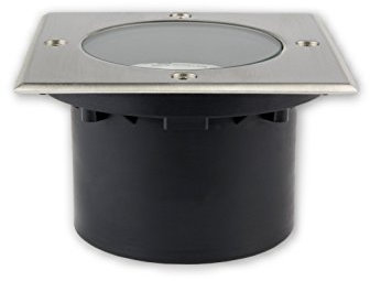 LICHT DISCOUNT LED Bodeneinbaustrahler Dimmbar IP65 Eckig 7 W GX53 230V Bodenstrahler warm weiß Bodenspots befahrbar aus Edelstahl für Garten Aussenbereich Weg Leuchte
