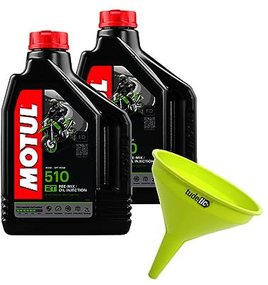 TUDETIC - Kit 2X Aceite de Motor + Embudo 510 2T 2L KT-97