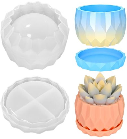 Molde de silicona para maceta, hormigón, molde de silicona, molde de fundición, molde de yeso, molde de resina epoxi, caja de almacenamiento, molde de silicona, macetas suculentas, forma de maceta,