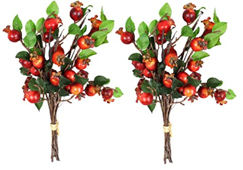 LIFKOME 2St Simulation Granatapfelfrucht Esstischdekoration weihnachtliche Beerenpflücker Wohnkultur Hochzeitsdekorationen Blumenstraußdekoration Simulationsblume Winter künstliche Blumen
