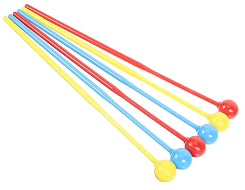 TOYANDONA Multicolor Drum Sticks 11.8 Inch Plastic Marimba Mallets Kids Percussion Instrument Accessories Set for Beginners