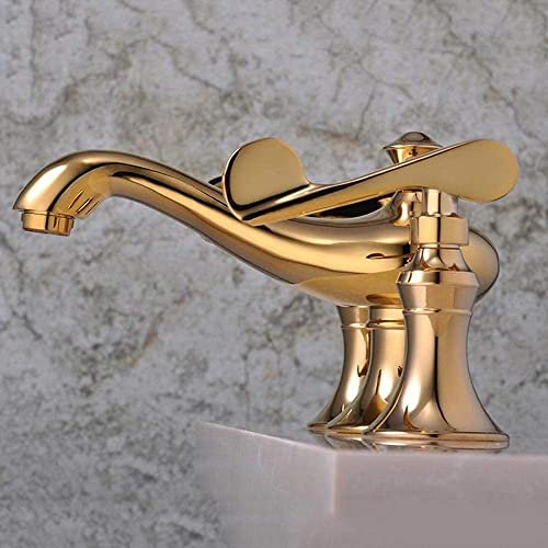 -Wasserhähne, Wasserhähne, Drei-Loch-Gold-Wasserhahn, der kreativ verkauft, der neue Badezimmer-Badewannen-Wasserhahn, kalte Wärme, Sanitär-Hardware, Wasserhahn, Waschbecken, Waschbecken, Mischbatteri