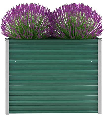 CIADAZ Lit surélevé de Jardin Acier galvanisé 100x40x77 cm Vert,Bordure Pierre,Kit Gabion,Gabion Jardiniere
