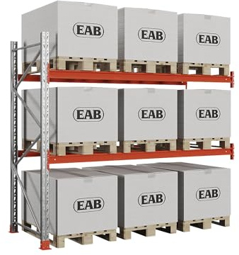 Kaiser + Kraft Palettenregal Space | Verzinkt/orange, HxBxT 2500 x 2840 x 1100 mm, Fachlast 2250 kg, Anbauregal