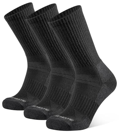 CLOSEMATE Calzini Uomo In Lana Merino Invernali Termici A Mezza Gamba Con Cuscinetto Antivesciche Traspiranti Per Escursionismo Sport Set 3 Paia