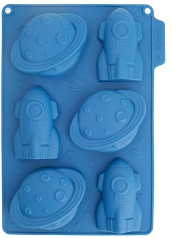 CÉCOA • Moule à gâteau Fusée • Mini Espace • Moule en Silicone Thématique sur l'Espace • 100% Silicone Platinium • Moule en Silicone 100% Alimentaire • Sans BPA