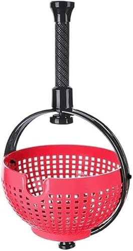 Pro Home Centrifugador de ensalada para lechuga, grande, sin BPA, fácil de girar, cesta de lavado de verduras, escurridor de frutas, fácil de usar, mango plegable (rojo)